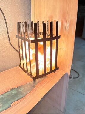 Himalayan Glow Natural Salt Picket Fence Lamp - Excellent Condition - READ PLZ!